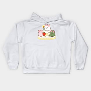 Bunnies Christmas Cake Kids Hoodie